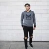Unisex casual jumper from eco cotton knit - Hero of the DARK