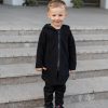 Black zipped jumper with hood for kid ‘SEA’