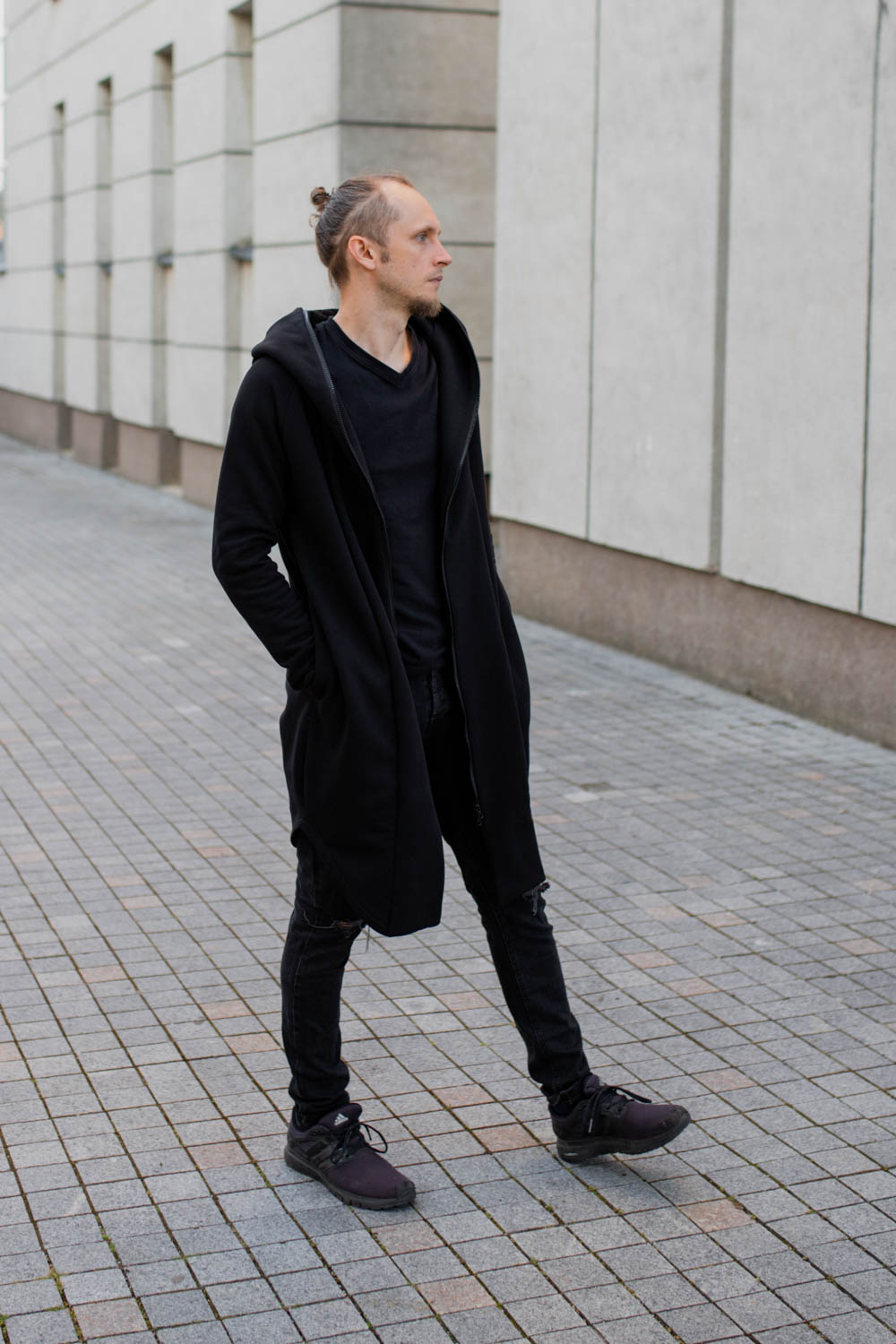 Black warm zipped jacket with pockets – Urban style ‘SEA’