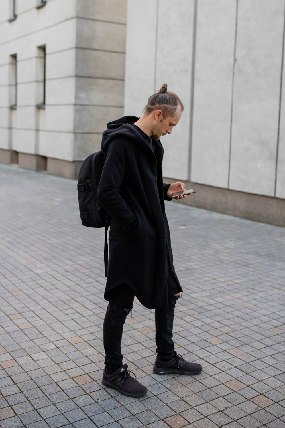 Black warm zipped jacket with pockets – Urban style ‘SEA’