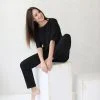 Comfortable women trousers with elastic waist and pockets