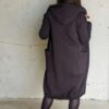 Comfy long jacket with big hood and zipper 'DEW'
