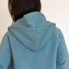 Comfy long jacket with big hood and zipper 'DEW'