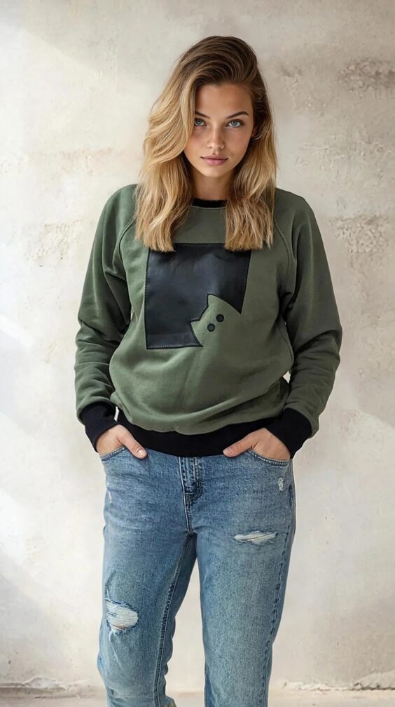 Warm cotton sweatshirt ‘KITTEN’