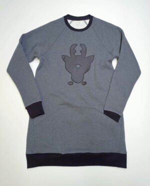 Long Christmas jumper with big front pockets - DEER