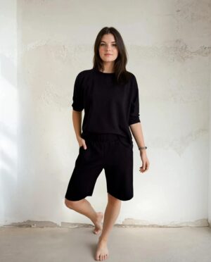 Long women summer shorts with pockets